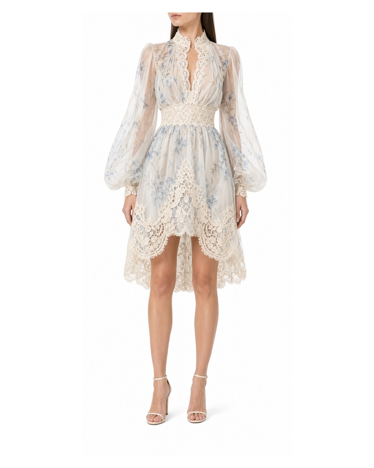 Isla Mist Blue Lace Border Dress