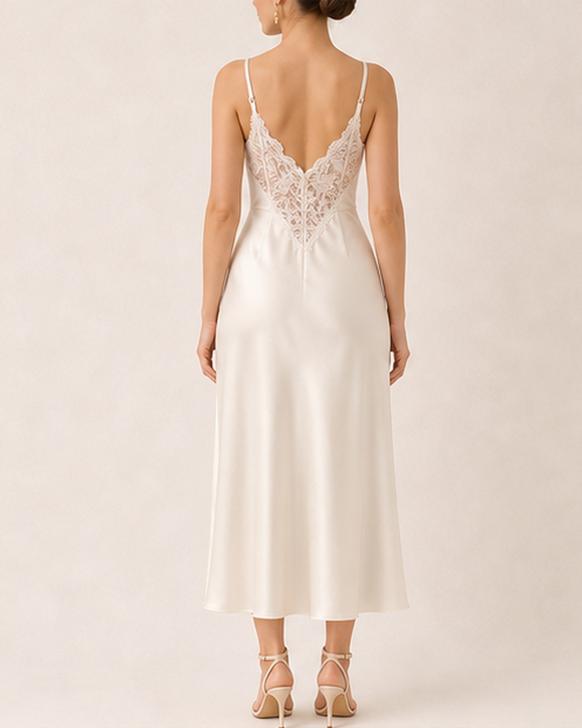Seraphine Ivory Lace Satin Slip Dress