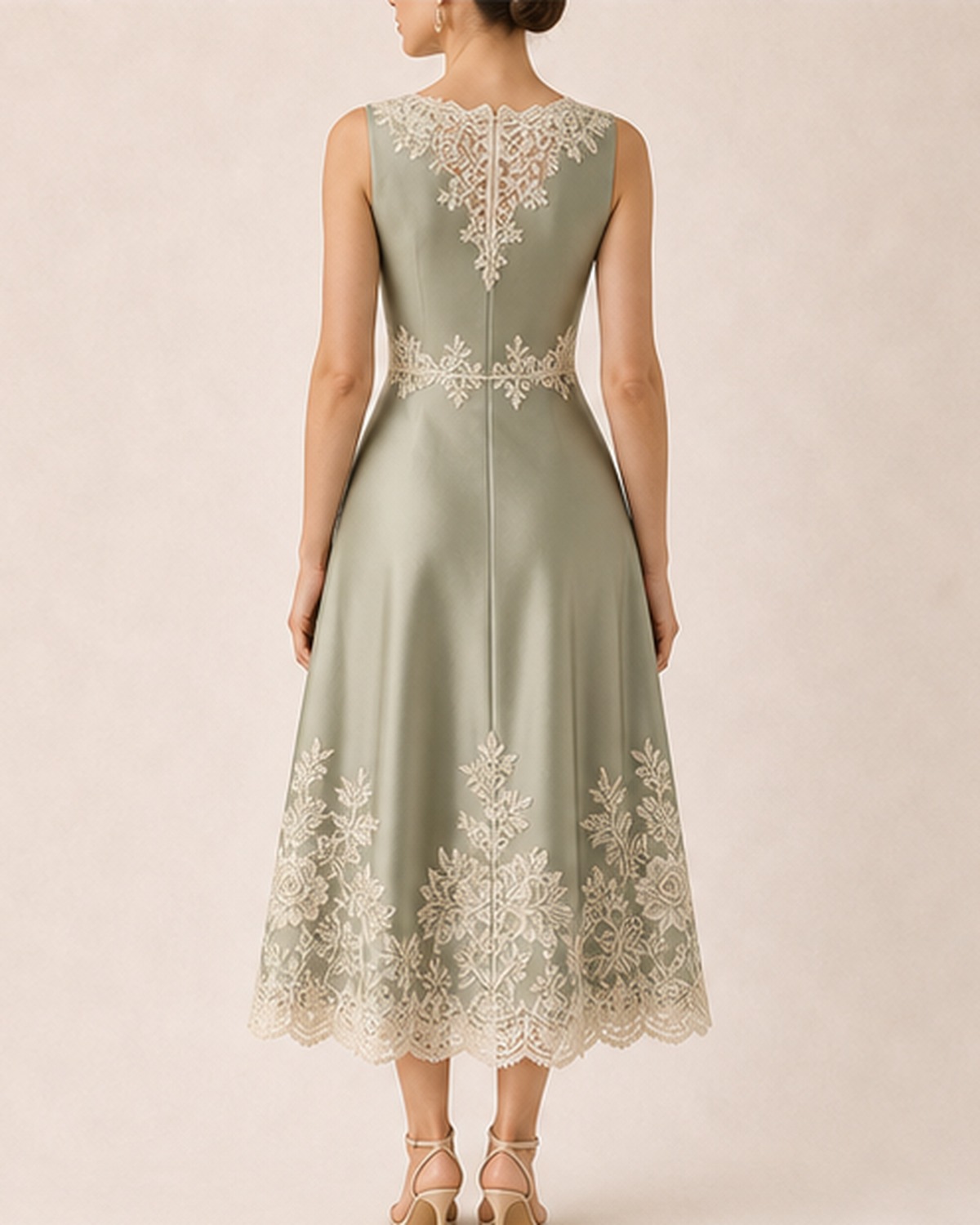 Sienna Sage Lace Satin Dress