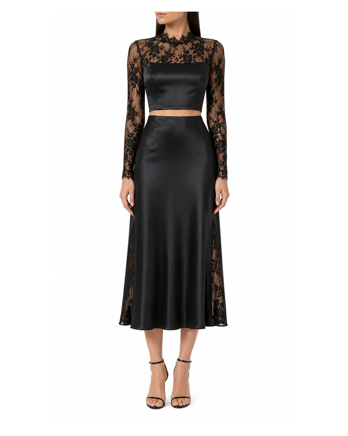 Bianca Black Lace Satin Set