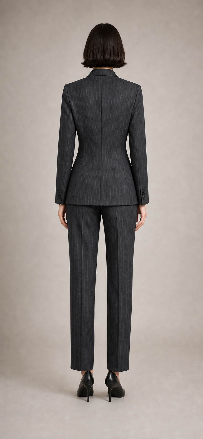 Charcoal Asymmetric Pinstripe Suit